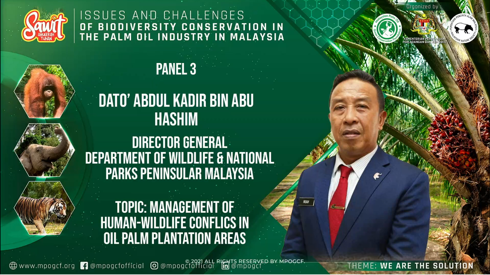 Management of Human Wildlife Conflict in Oil Palm Plantation Areas by Dato’ Abdul Kadir bin Abu Hashim